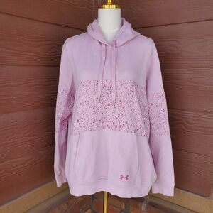 Under Armour Light Pink Rival Fleece Colorblock Hoodie Women's Size XL GUC
